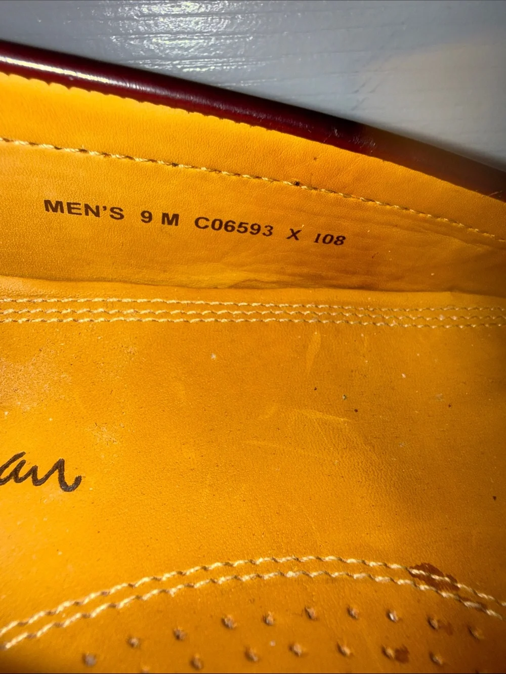 Men’s 9M Cole Haan Burgundy Leather Bit Loafers with Brass Hardware